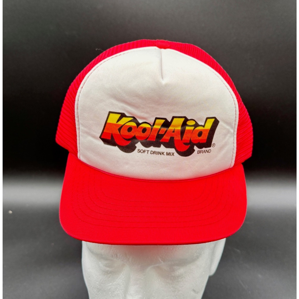 Vintage Kool-Aid Trucker Hat Snapback Red White Mesh Foam 80s NWOT